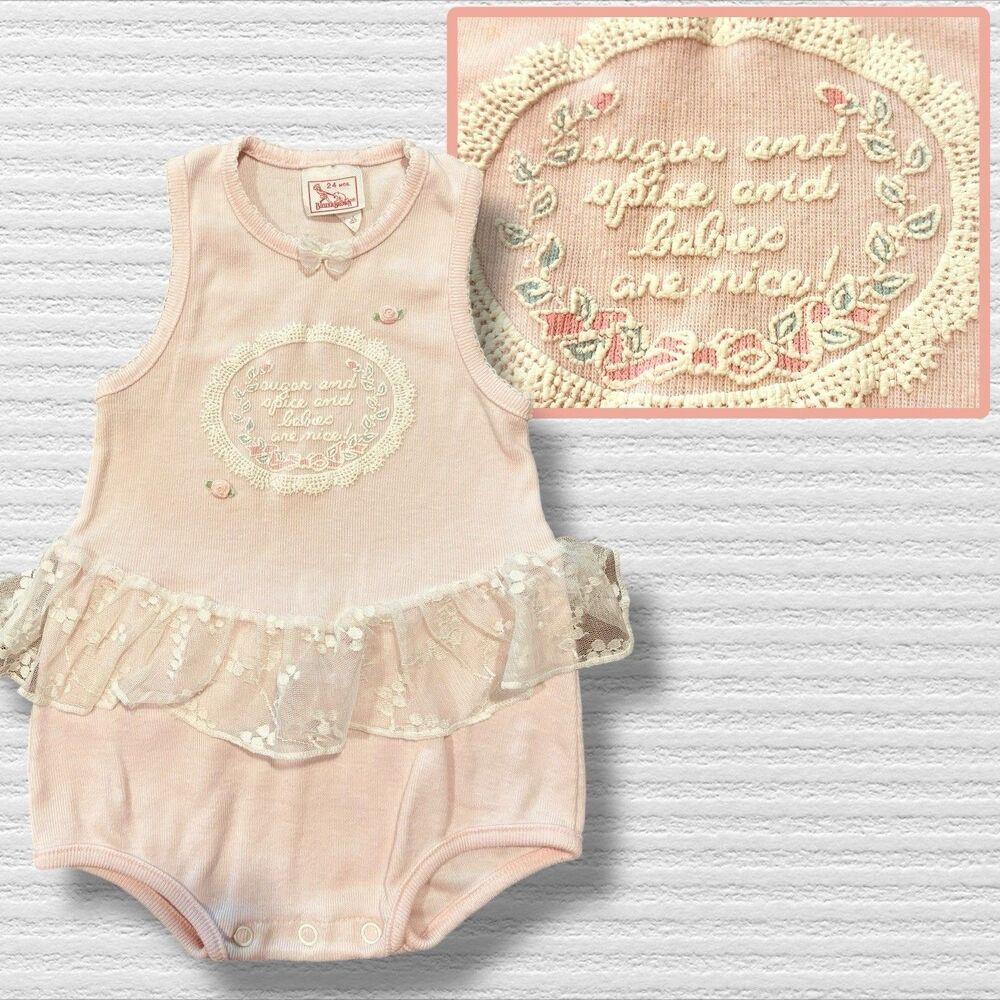 Buster Brown 80s Tutu Romper Baby Pink